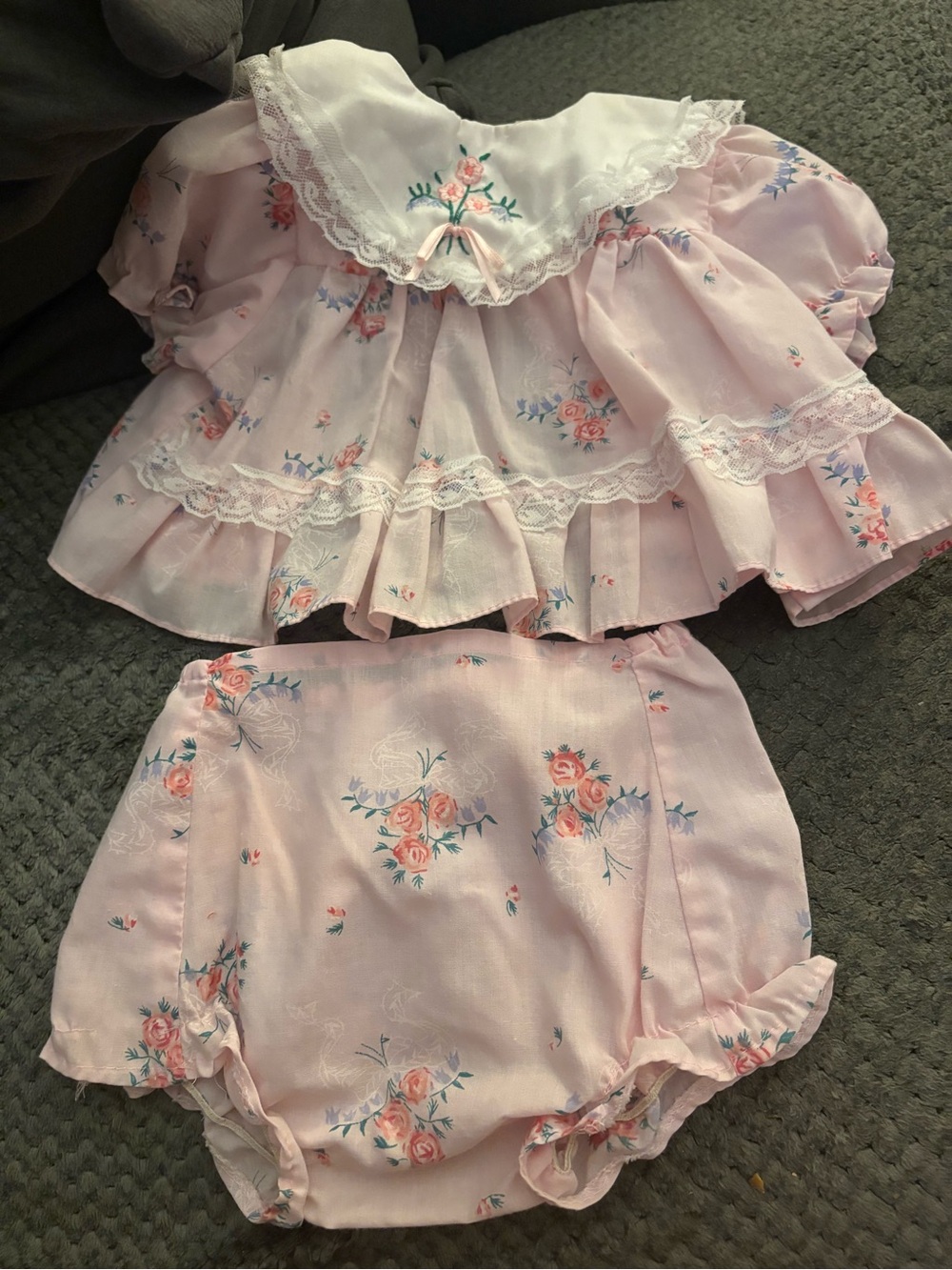 Classic Pink Floral Baby Two-Piece Set